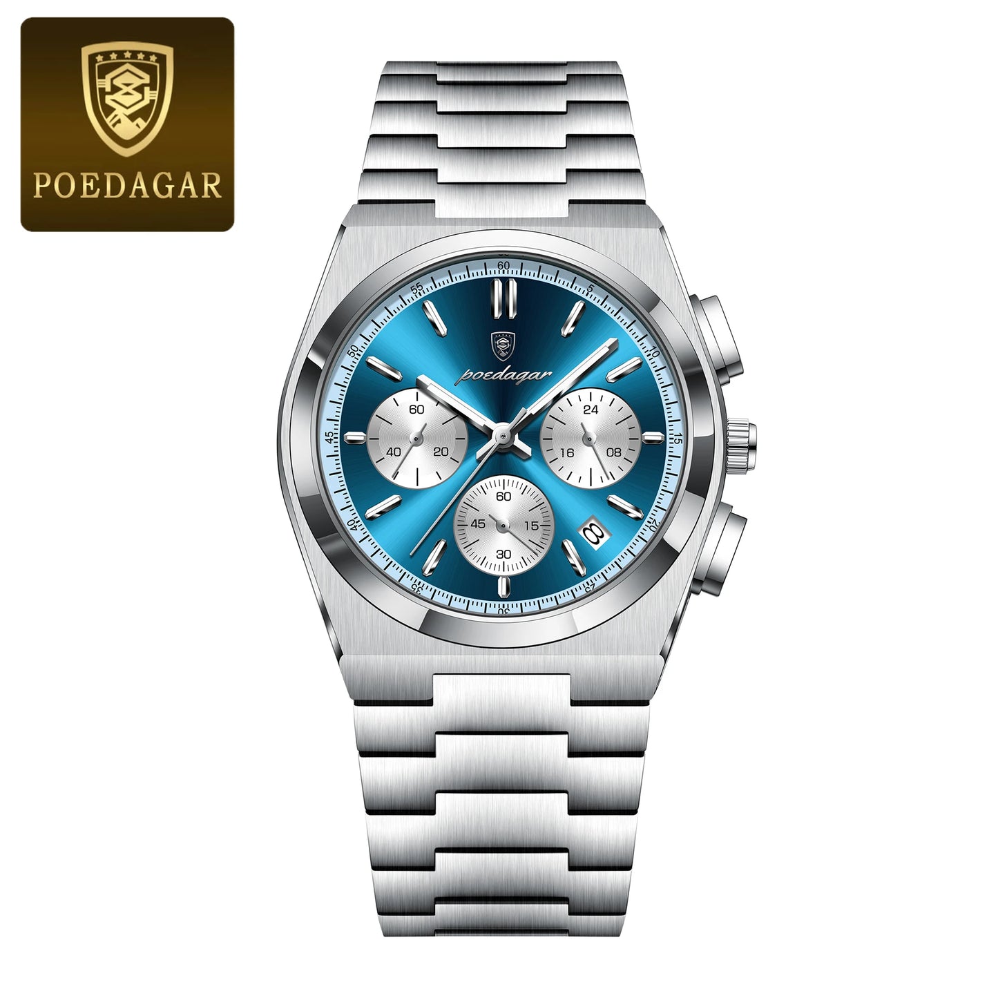 POEDAGAR Chronograph Steel