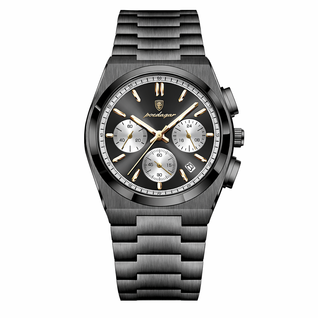 POEDAGAR Chronograph Steel