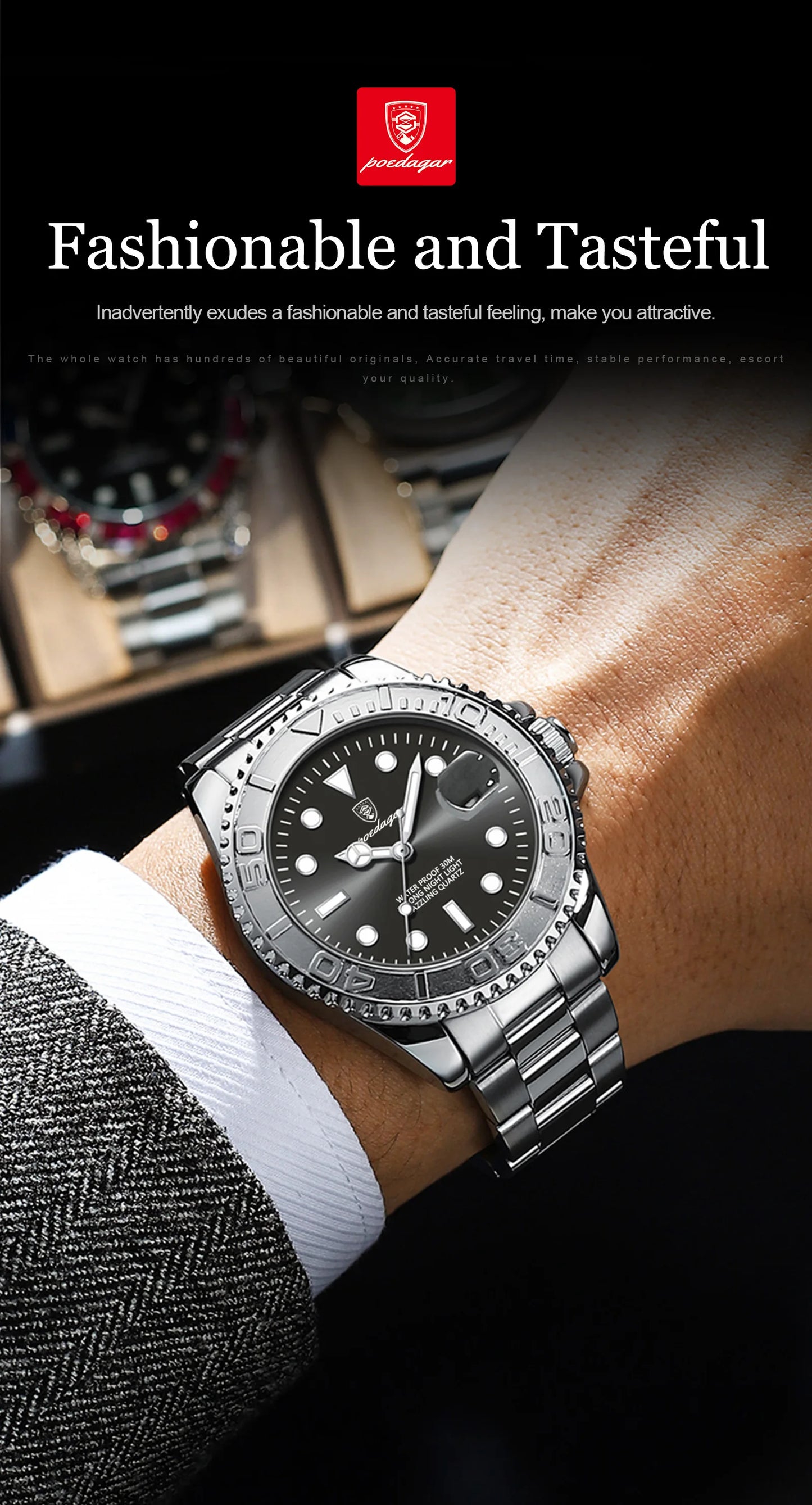 POEDAGAR Classic Steel — Premium Casual Model