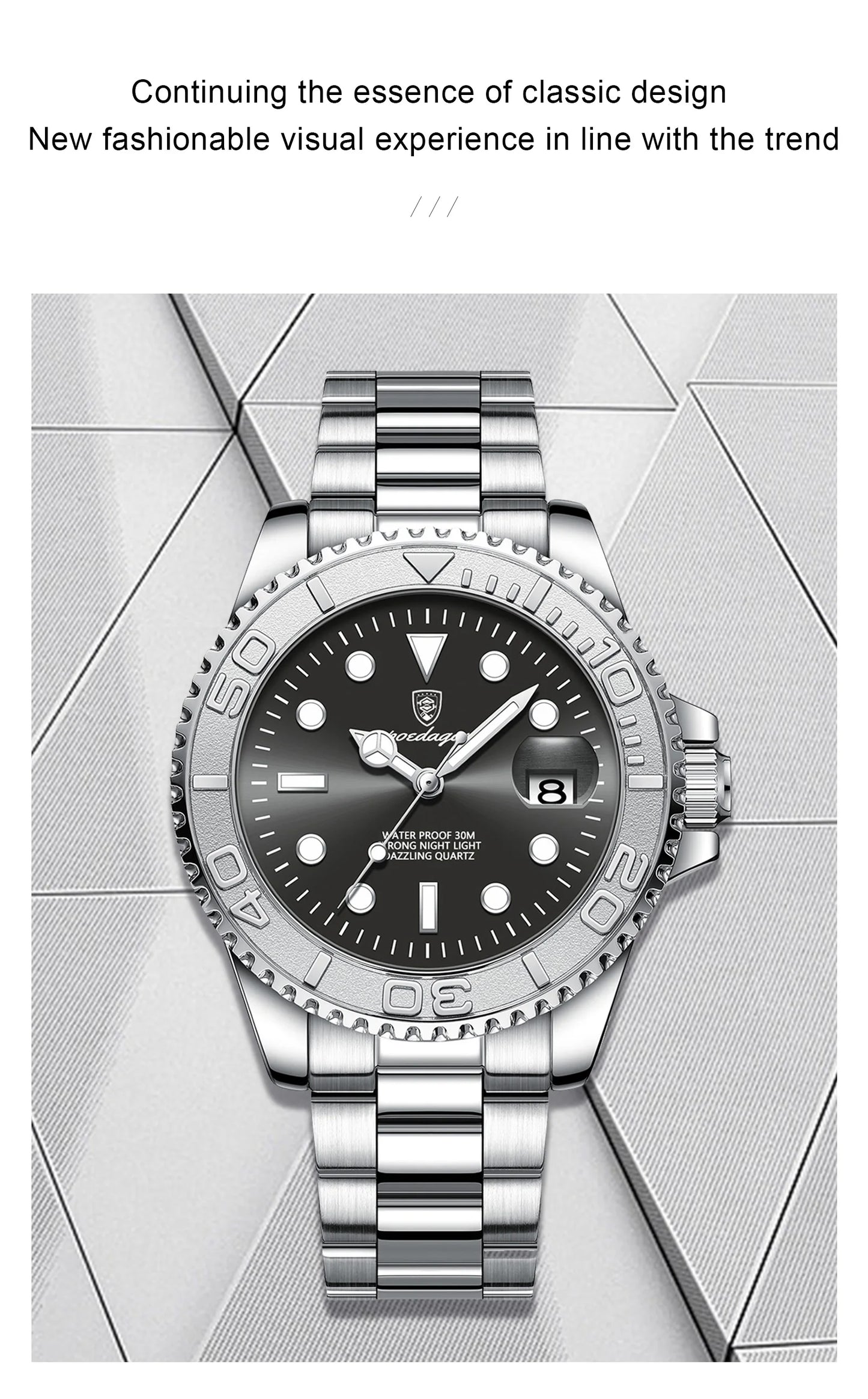 POEDAGAR Classic Steel — Premium Casual Model