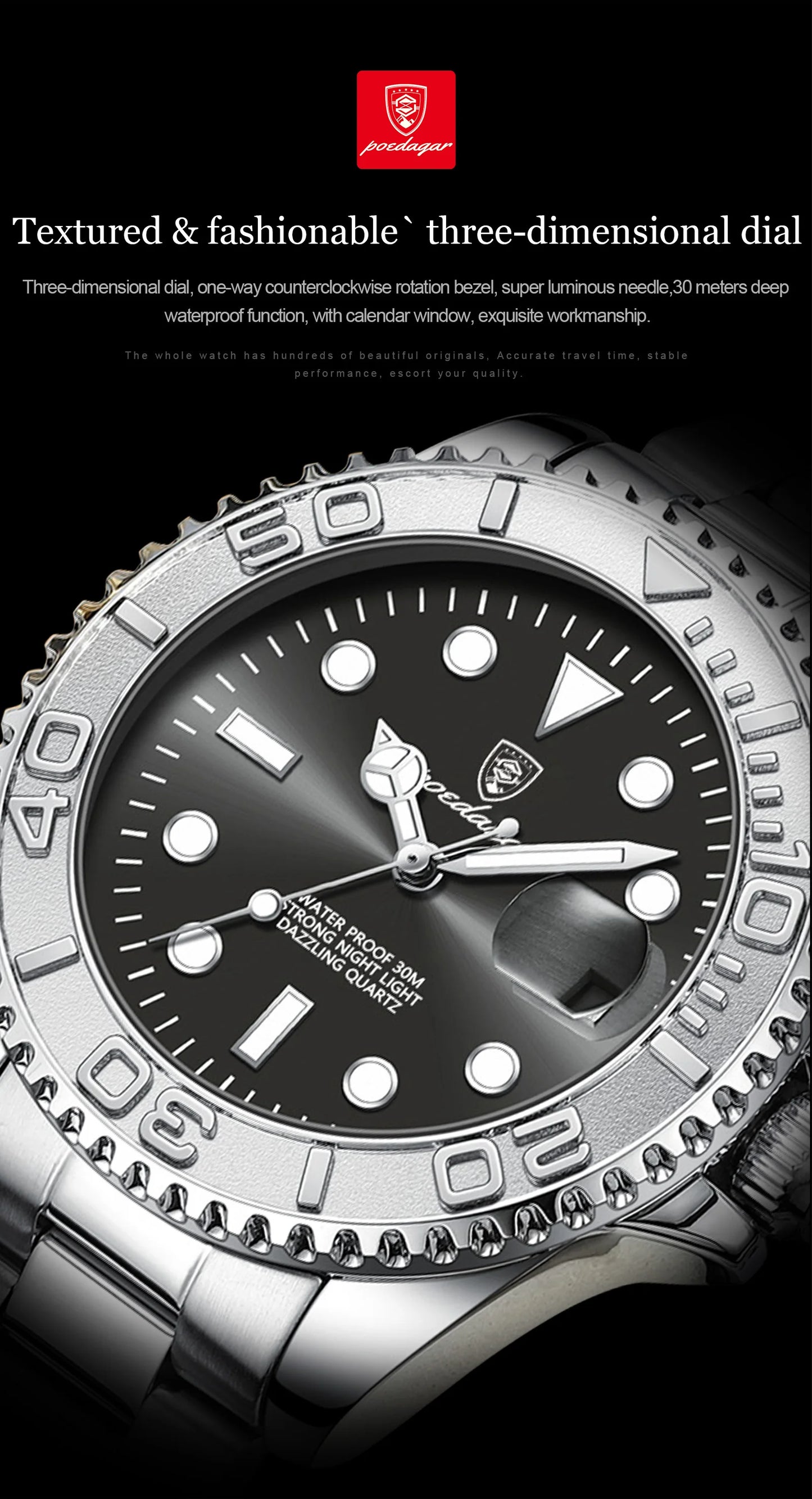 POEDAGAR Classic Steel — Premium Casual Model