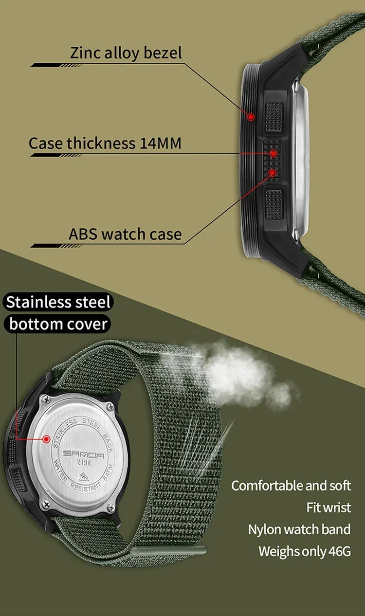Military Sport Man Watch (SANDA 2198)