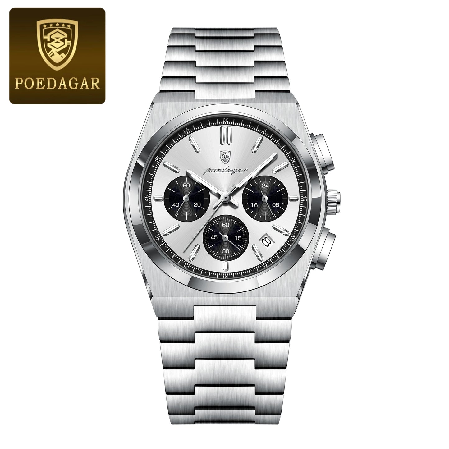 POEDAGAR Chronograph Steel